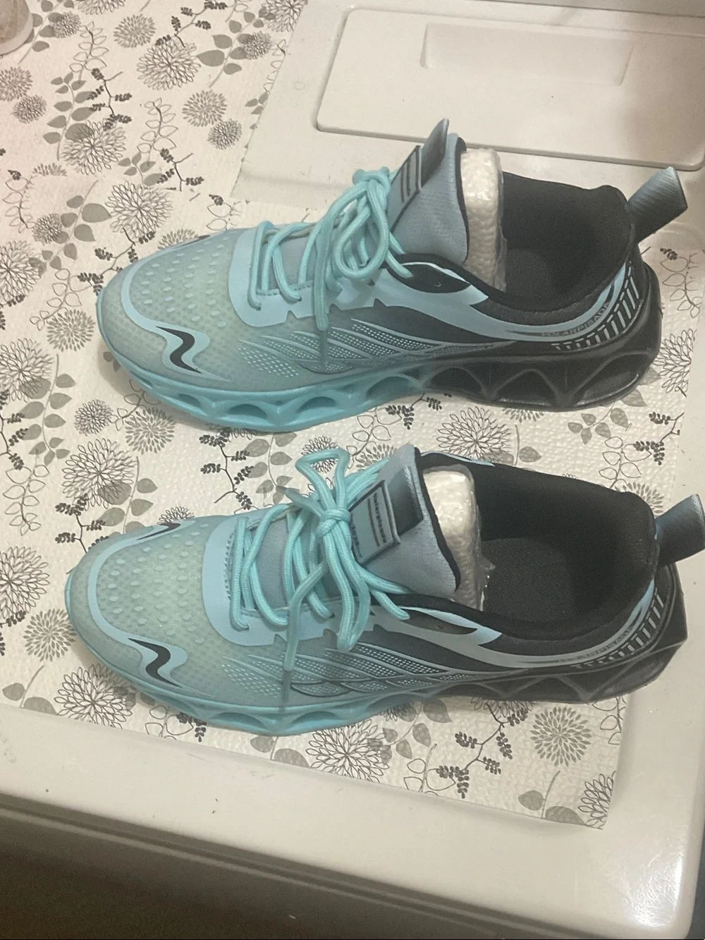 Women's Light Blue Athletic Sneakers with Supportive Cushioning